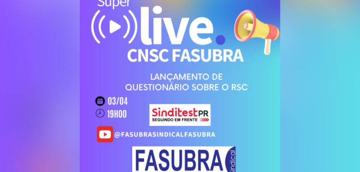 TAEs, unidos na luta: acompanhem a super live da FASUBRA sobre o RSC na próxima quinta-feira (03)